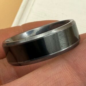Black and Silver Ring